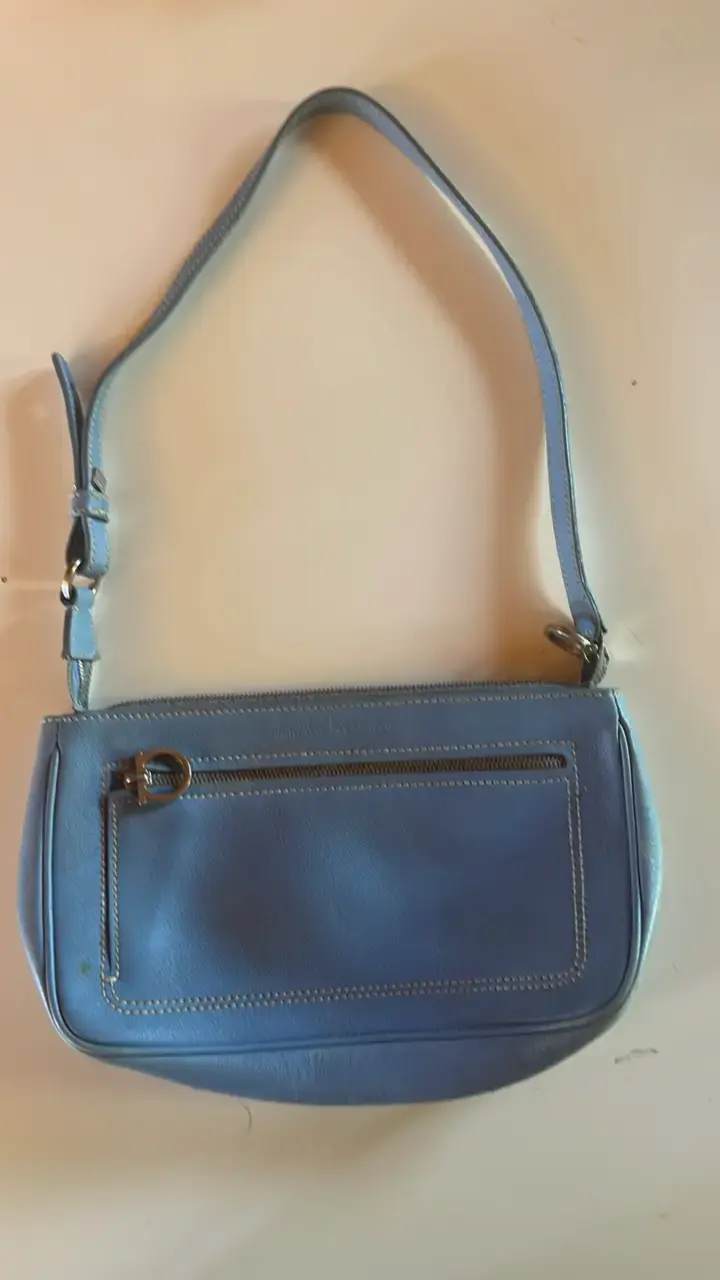 Cartera de cuero azul Salvatore Ferragamo - 1