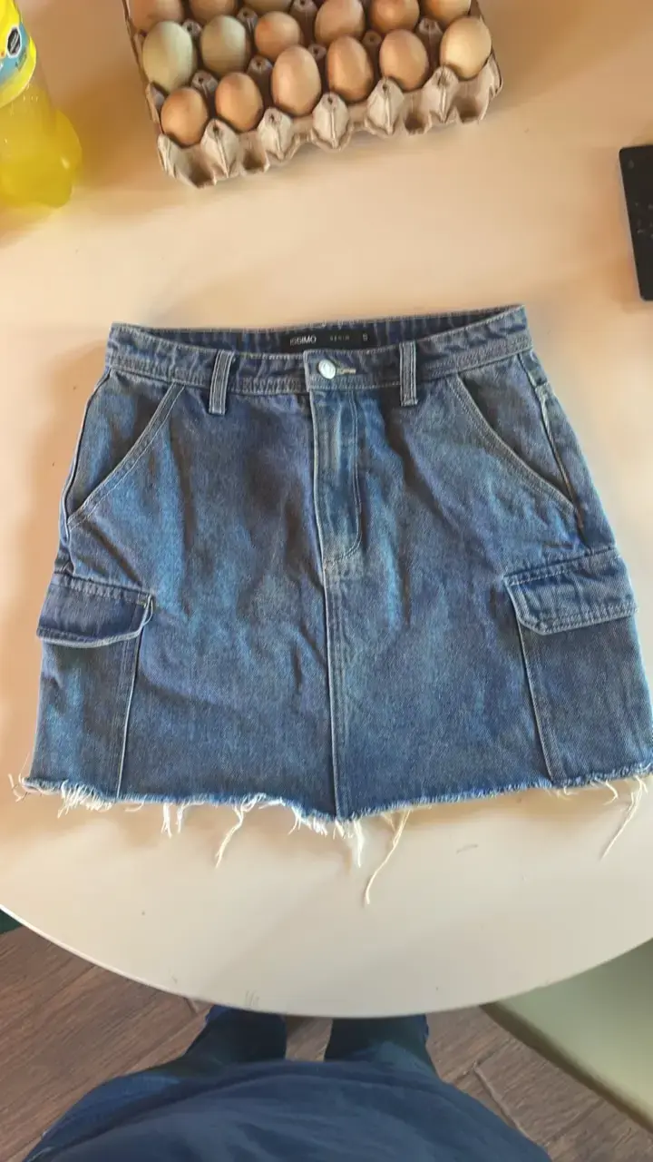 Falda de mezclilla azul con bolsillos Issimo - 1