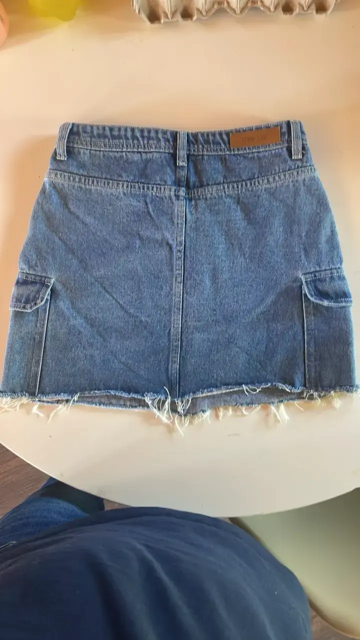 Falda de mezclilla azul con bolsillos Issimo - 3