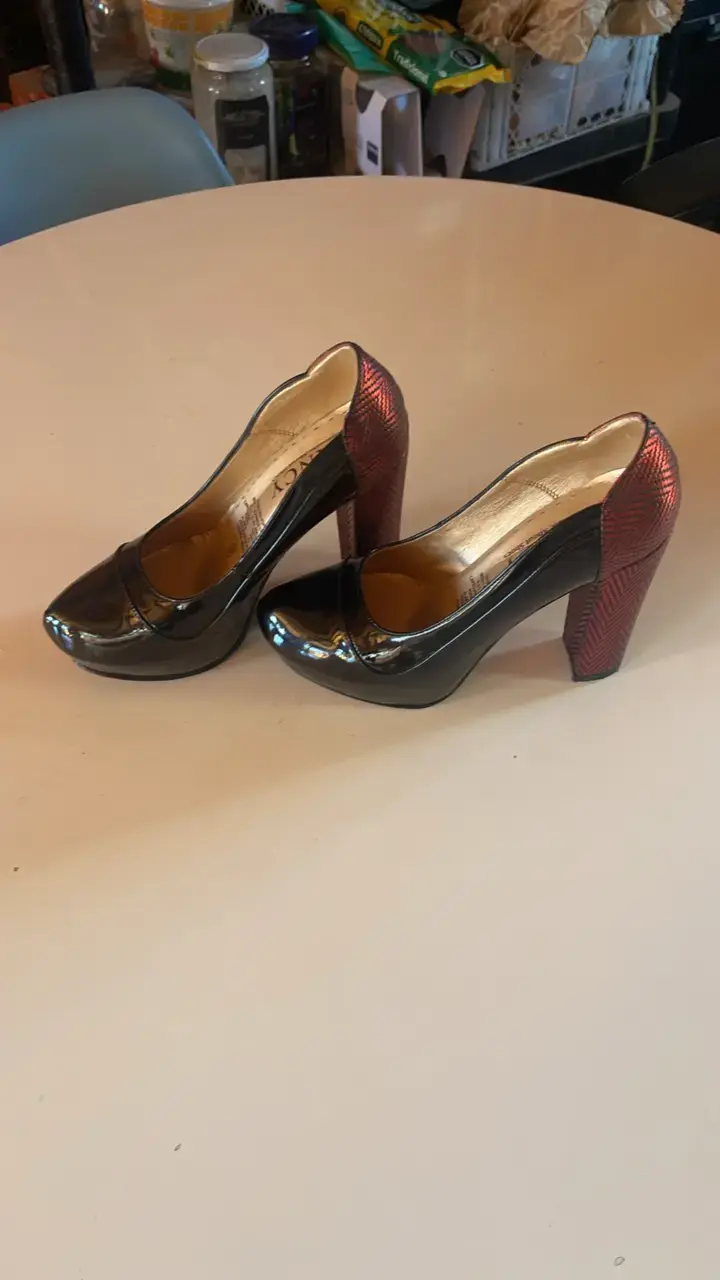 Zapatos de Tacón Alto Dancy Negro y Rojo - 3