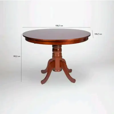 Mesa redonda de madera café 106 cm - miniatura 1