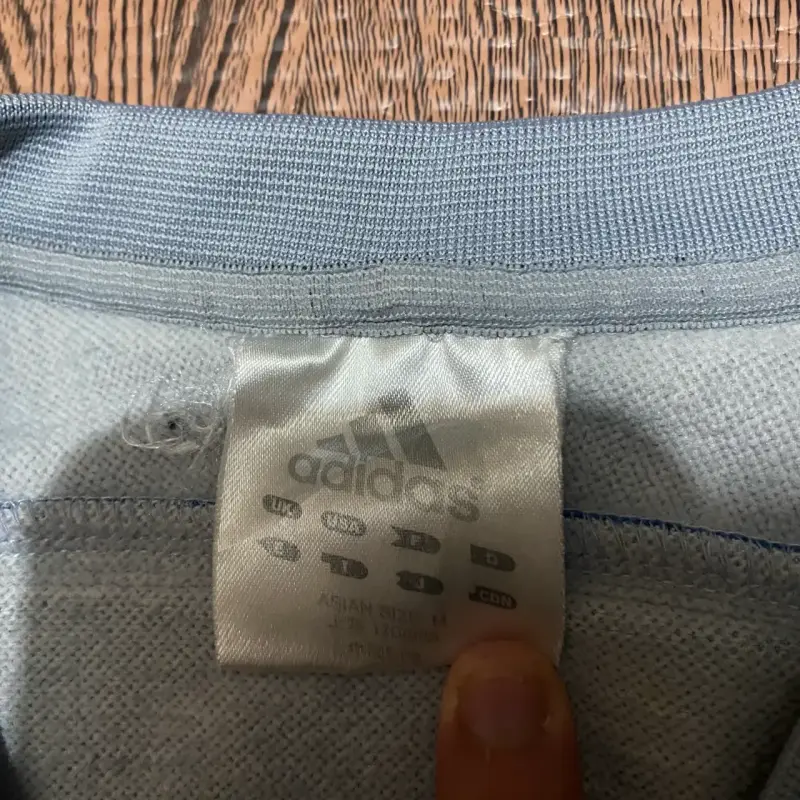 Poleron Vintage Adidas gris y azul Talla M - 2