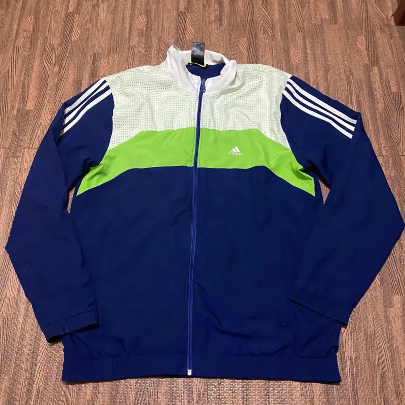 Chaqueta deportiva Adidas azul y verde Fit L - 1