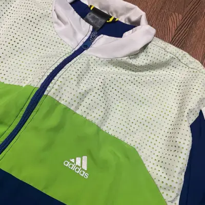 Chaqueta deportiva Adidas azul y verde Fit L - miniatura 2