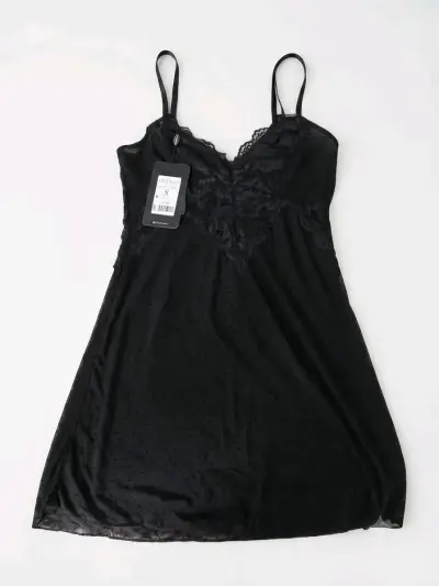 Camisón Negro de Encaje ChicFrance Talla S - miniatura 1