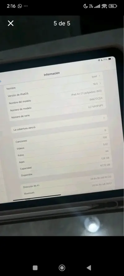 iPad Air m2 con lápiz Apple en buen estado - miniatura 5