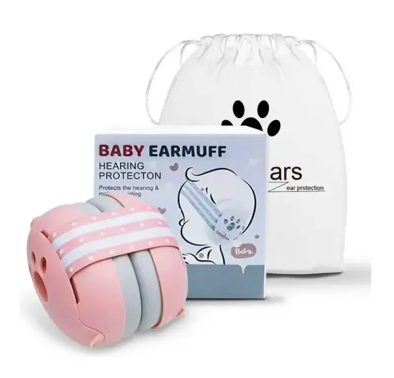 Orejeras protectoras para bebé color rosa