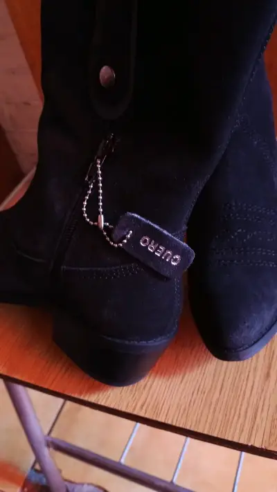 Botas negras de gamuza para mujer - miniatura 5
