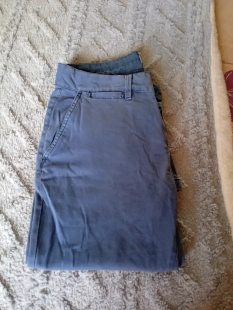 Pantalones de algodón azul para hombre - 1