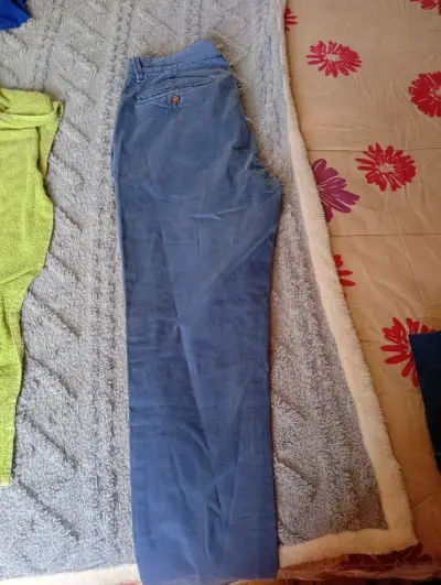 Pantalones de algodón azul para hombre - miniatura 2