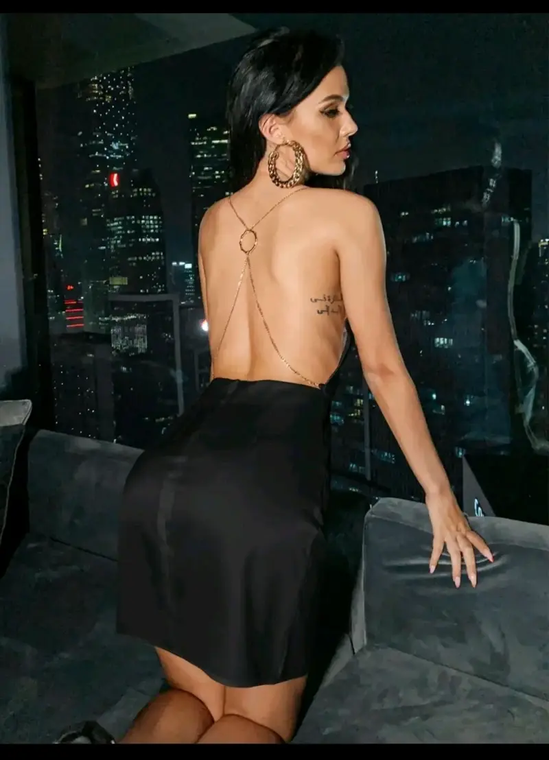 Vestido negro elegante talla M - 4