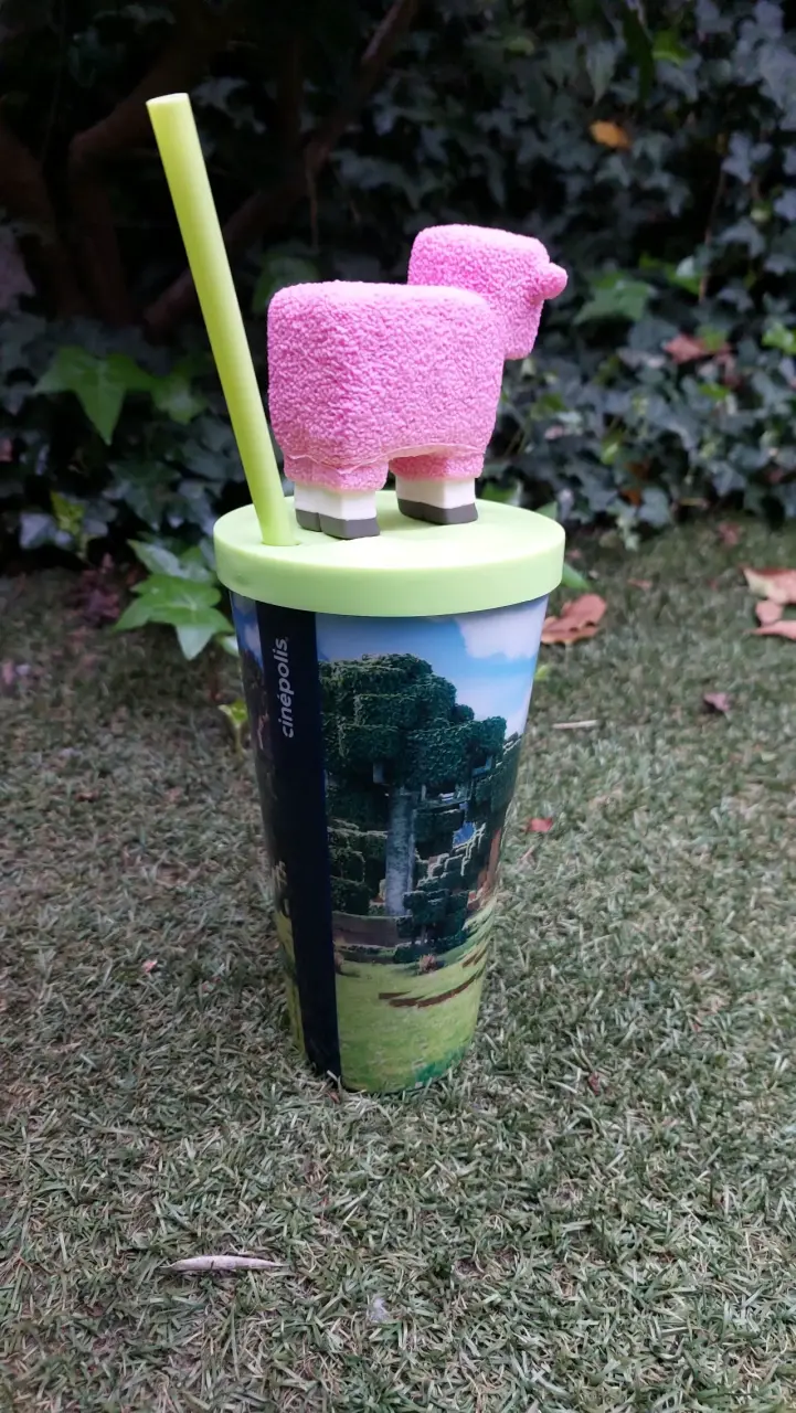 Vaso Minecraft con tapa de oveja rosa - 3