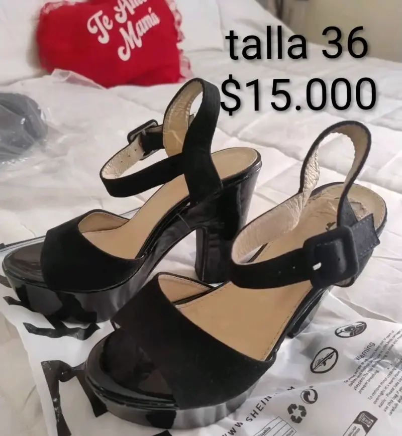 Sandalias de tacón alto negras talla 36