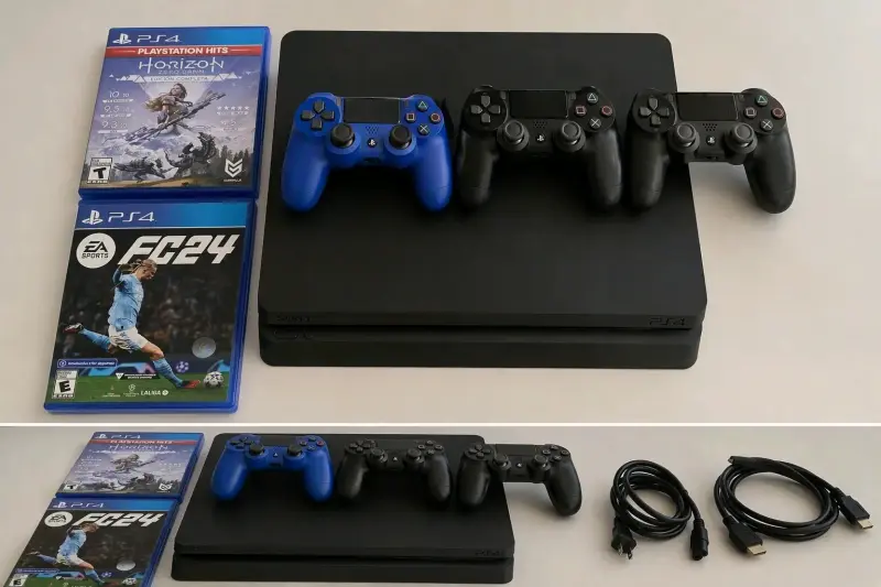 Consola PS4 con 3 controles y 2 juegos - 4