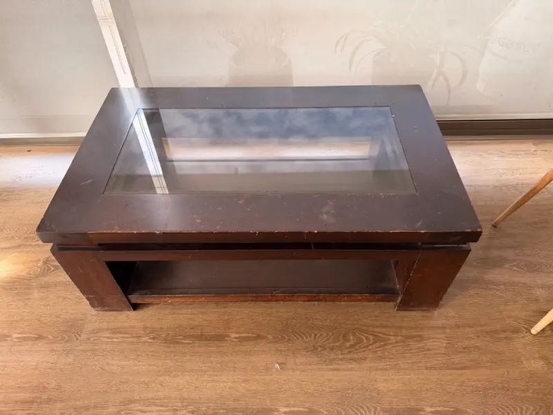 Mesa de Centro de Madera con Vidrio - 2