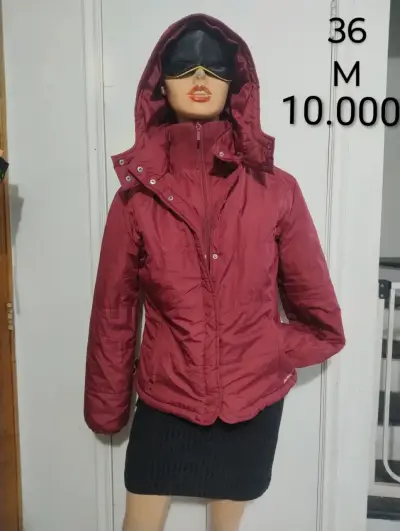 Parka de Mujer Burdeo con Capucha - miniatura 3