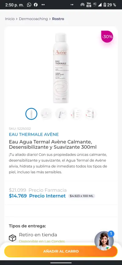 Agua Termal Avène Calmante 300 ml - miniatura 3