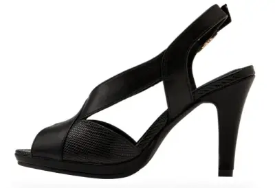 Sandalia de Cuero Negra para Mujer con Taco - miniatura 4