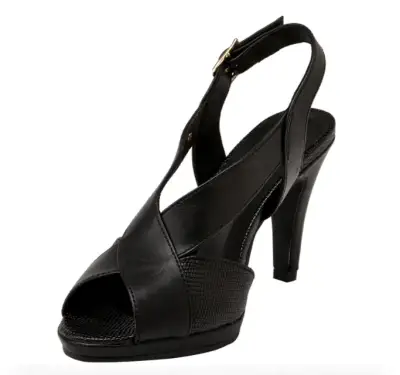 Sandalia de Cuero Negra para Mujer con Taco - miniatura 5