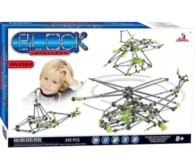 🚁 BLOCK Intellect Set de construcción Helicóptero - miniatura 1