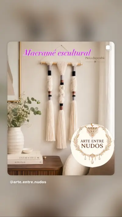 Decoración de pared macramé escultural - miniatura 1