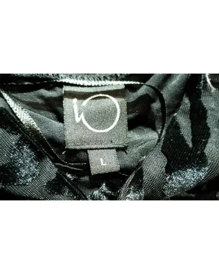 Vestido corto negro con estampado animal print IO - 3