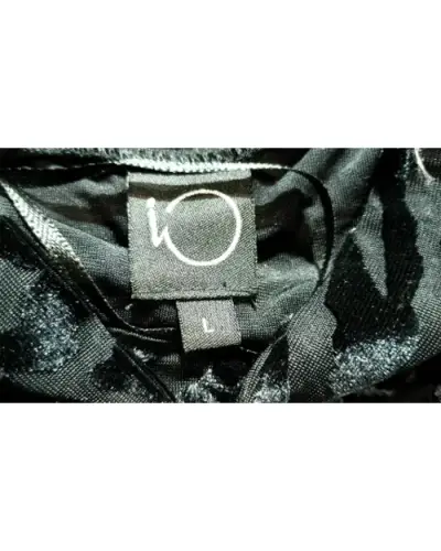 Vestido corto negro con estampado animal print IO - miniatura 3