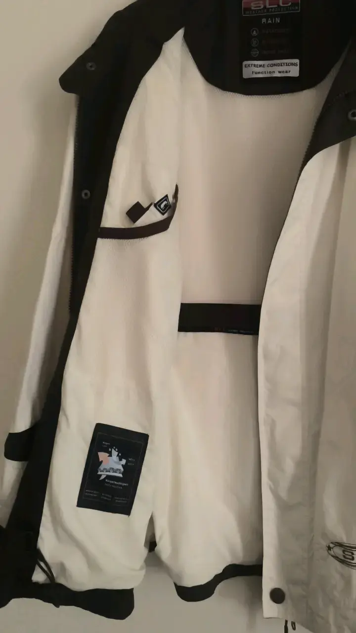 Chaqueta impermeable blanca SLC para lluvia - 4