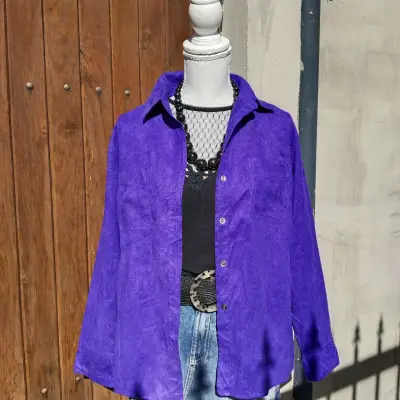 Chaqueta de gamuza en varios colores para mujer - miniatura 1