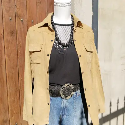Chaqueta de gamuza en varios colores para mujer - miniatura 4