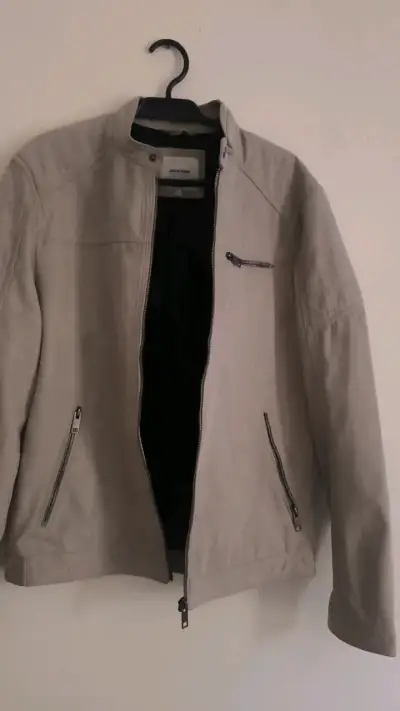 Chaqueta Jack & Jones beige con cierre - miniatura 3