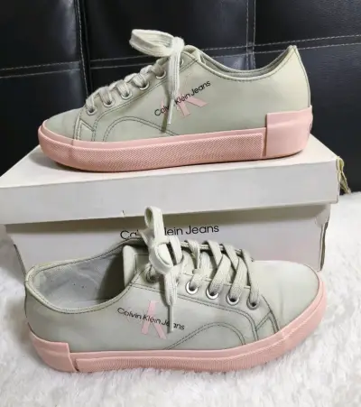 Zapatillas Calvin Klein Jeans verde y rosa - miniatura 1