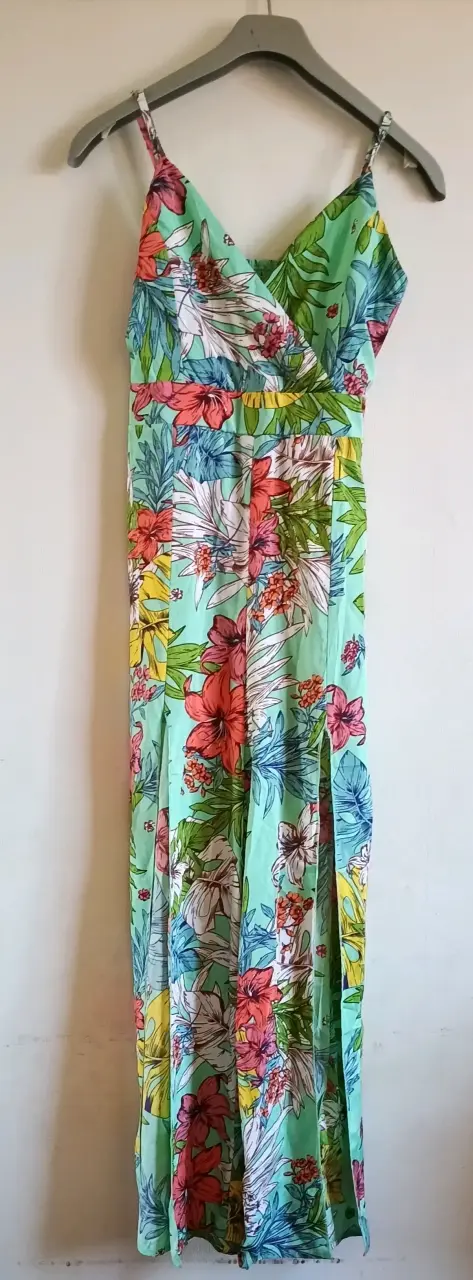 Enterito / Jumpsuit Playero Floreado Verde Agua - 1