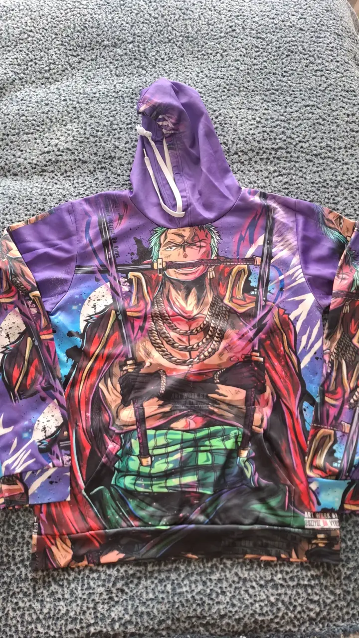 Polerón con capucha de anime Zoro one piece