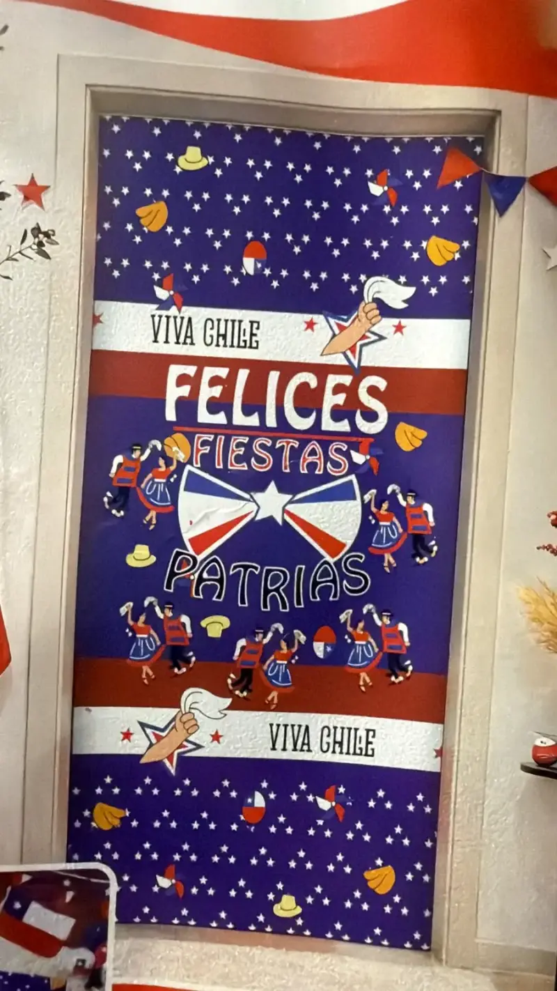 Decoración Puerta Fiestas Patrias Chilenas - 1