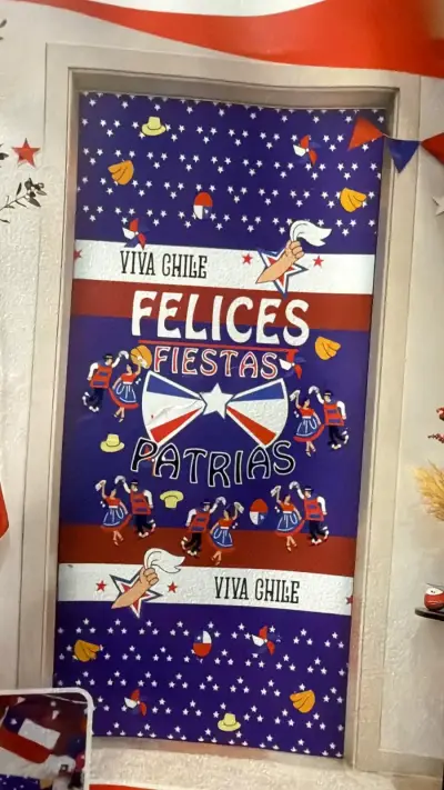 Decoración Puerta Fiestas Patrias Chilenas - miniatura 1