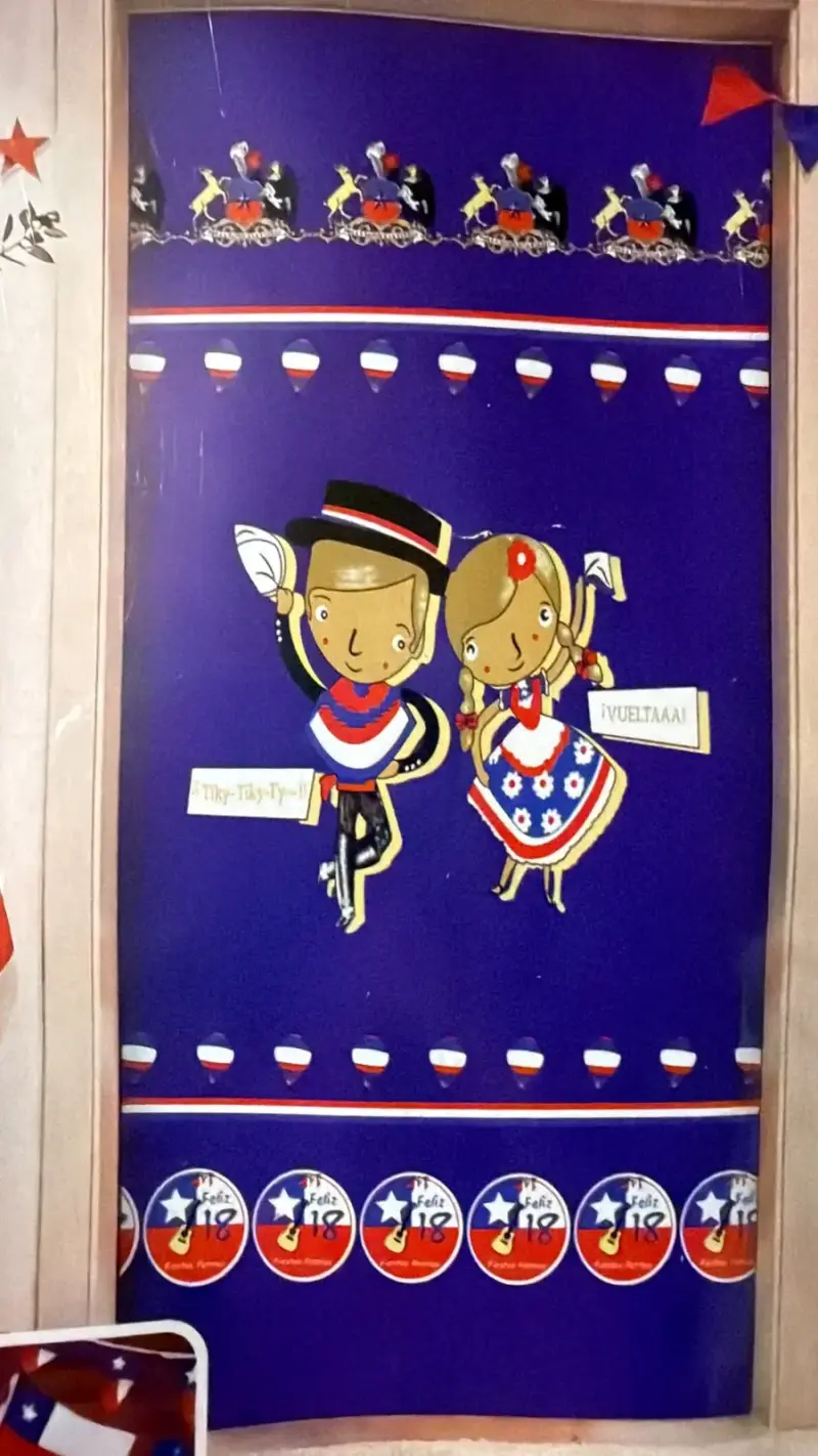 Decoración Puerta Fiestas Patrias Chilenas - 2