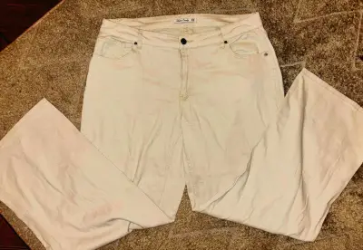 Pantalones de mezclilla beige talla 44 - miniatura 1