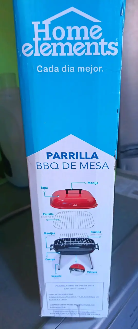 Parrilla BBQ de Mesa Home Elements Roja - 2