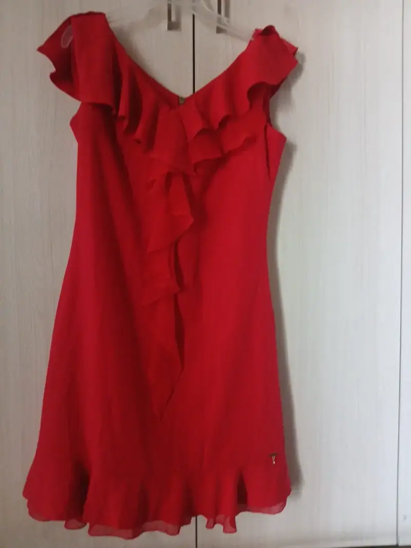 Vestido rojo con volantes talla 38 - 1
