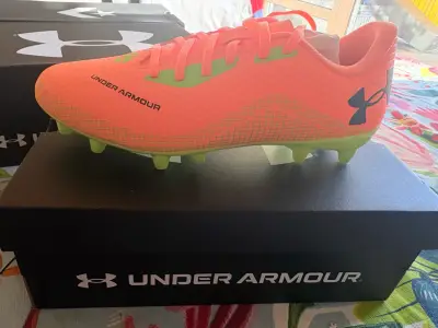 Botines de fútbol Under Armour naranjas - miniatura 1