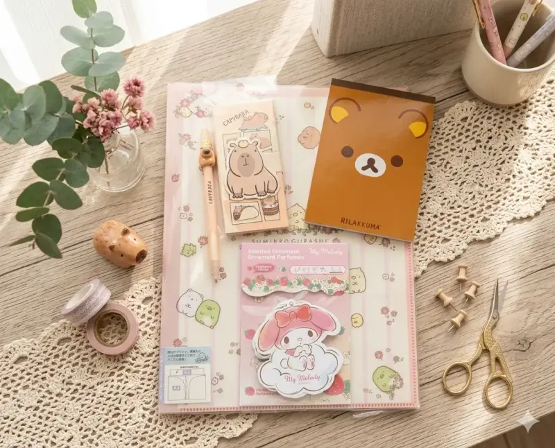 Set de papelería kawaii My Melody, Rilakkuma. - 1