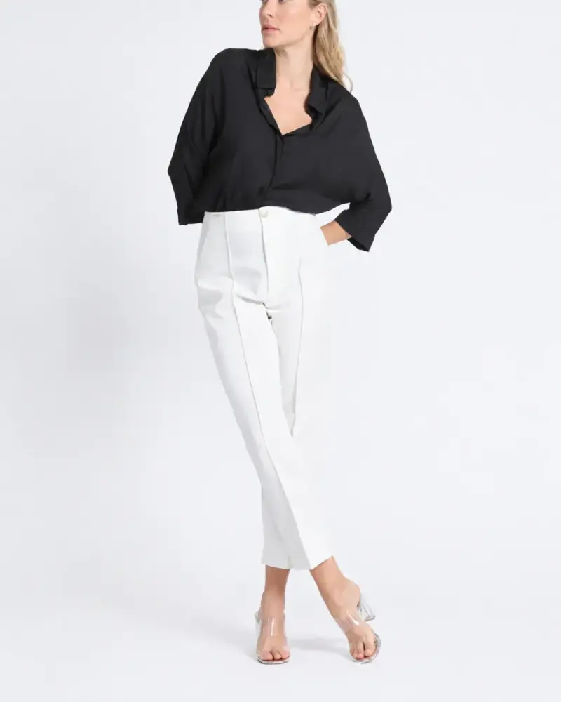 Blusa Satinada Negra Liola, talla S - 4