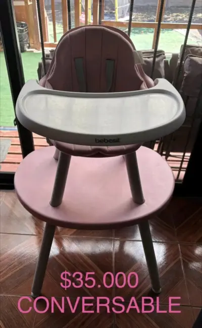 Silla de comer para bebé Bebesit rosa - miniatura 1