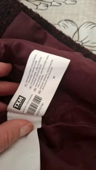 Abrigo de lana burdeos para mujer talla 36 - miniatura 4