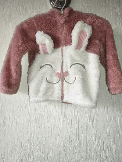 Chaqueta de peluche para niña con diseño de conejo - miniatura 1