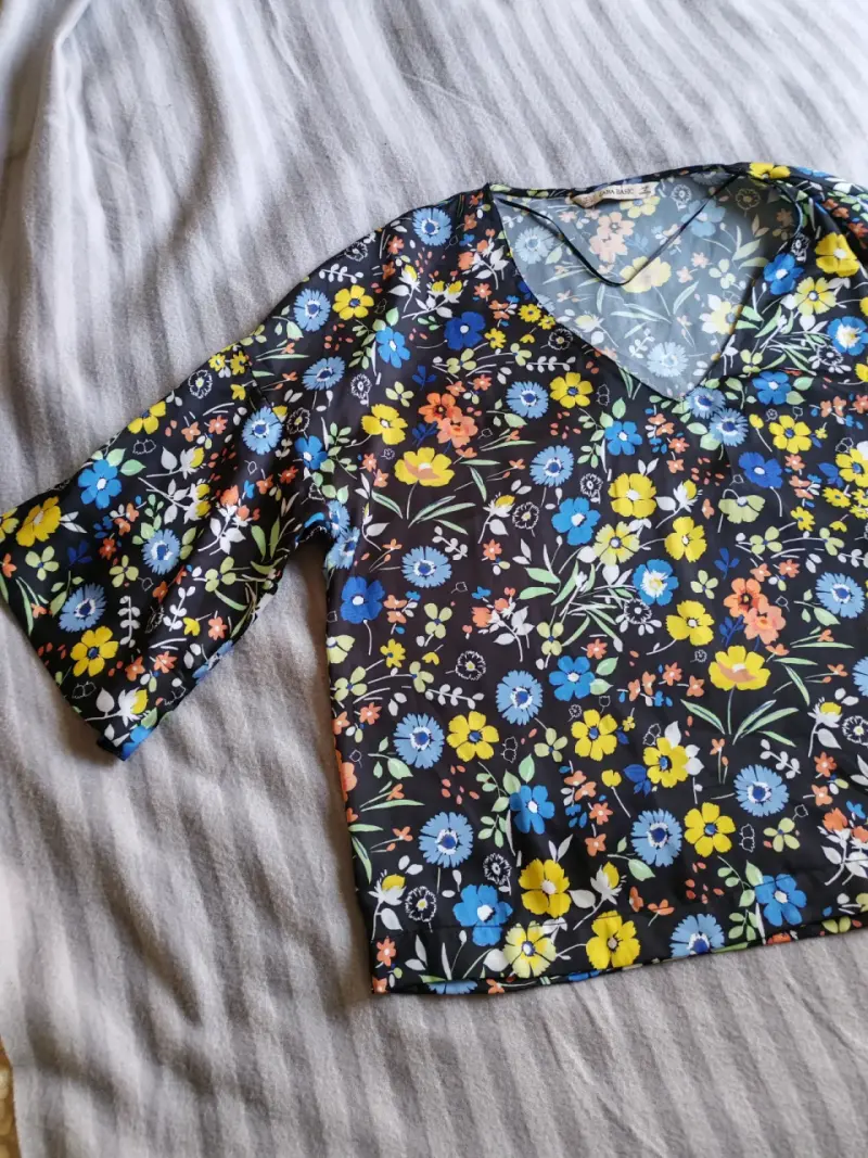Blusa floral manga larga Zara Basic - 3