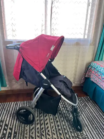 Coche de bebé Infanti Epic Sport rojo y negro - miniatura 1