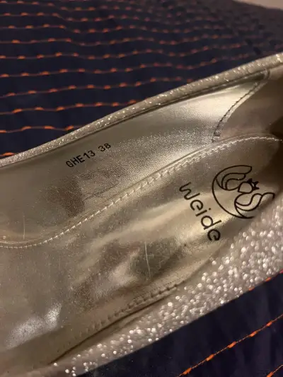 Zapatos de tacón alto plateados con brillo Weide - miniatura 3