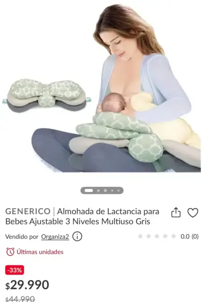 Almohada de lactancia ajustable para bebés - miniatura 3